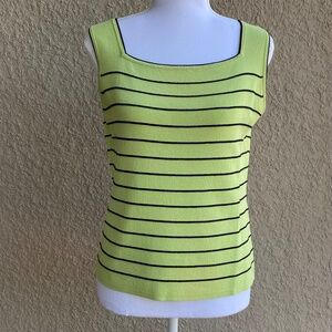 Tank Top Neon Green Textured Knit Sz S